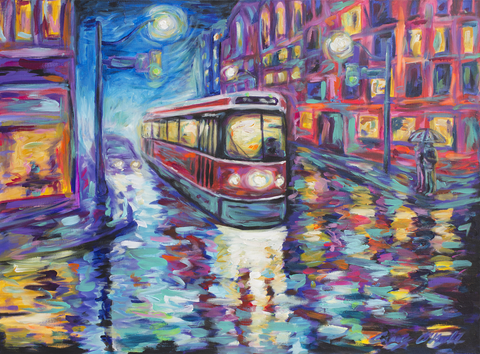 Crossing Yonge painting by Casey O'Neill